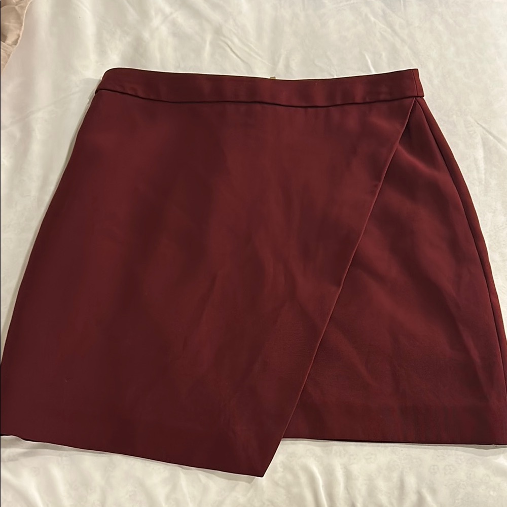 Elegant Burgundy Wrap Skirt